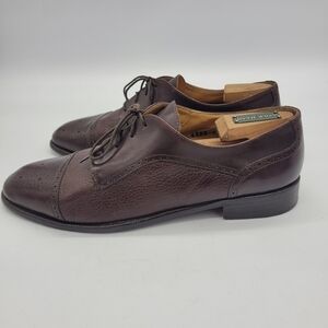 Vito Rufolo 4393-02 Oxford Cap Toe Brown Leather Men's Shoes 9.5 Made in 🇮🇹